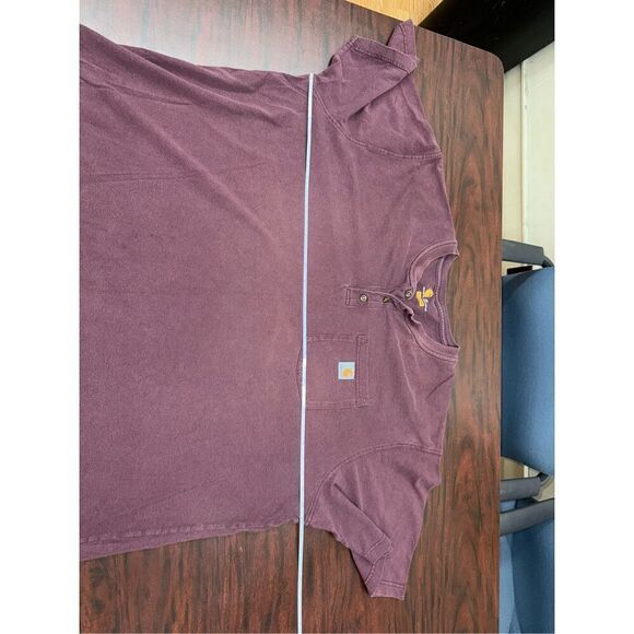 Carhartt Original Fit Mens Burgundy Short Sleeve Pocket Tee Shirt Size 3XL - Picture 8 of 9